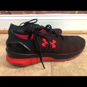 Black and Red Under Armour Running Shoes